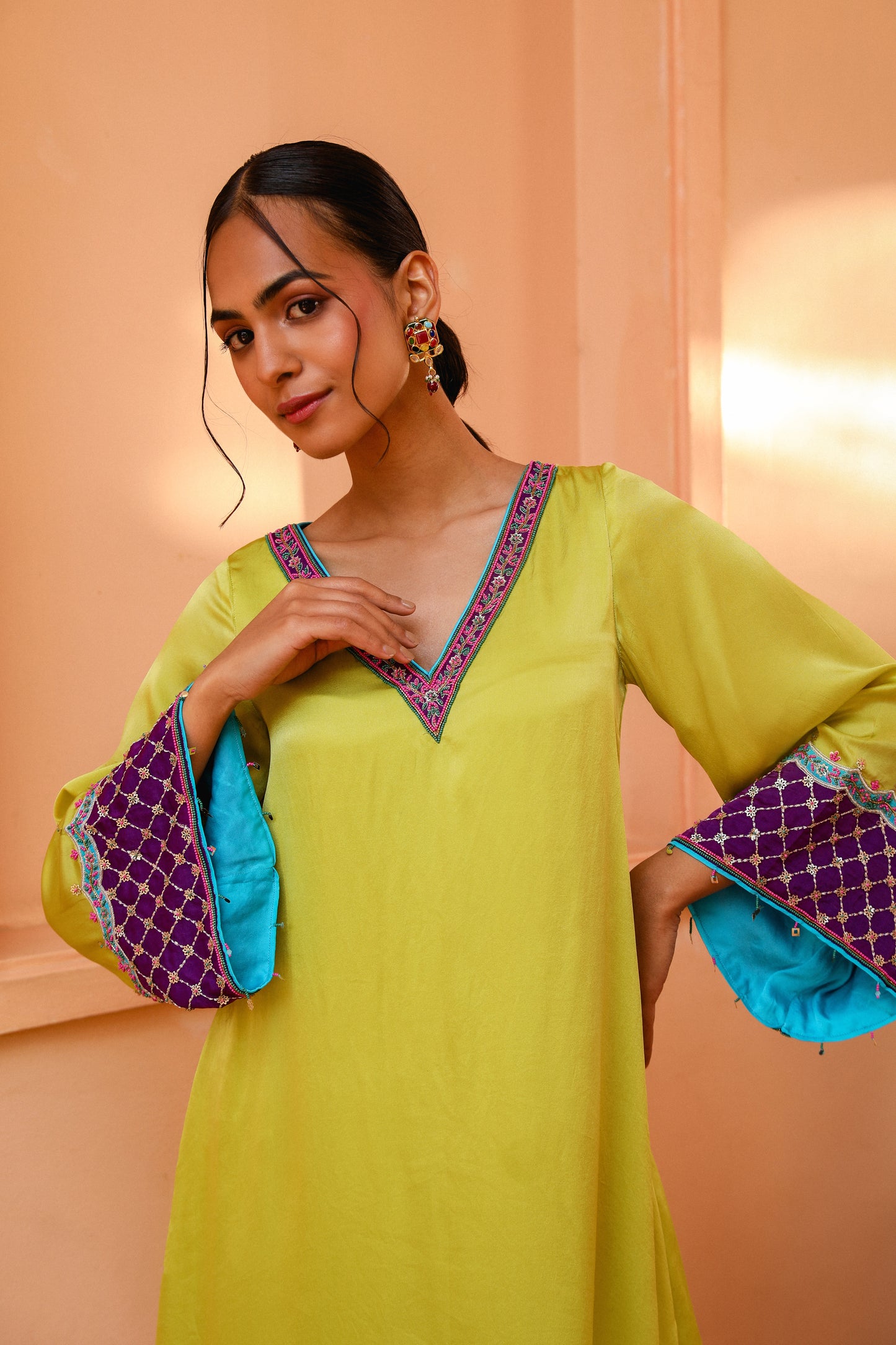 Lime Kurta Set