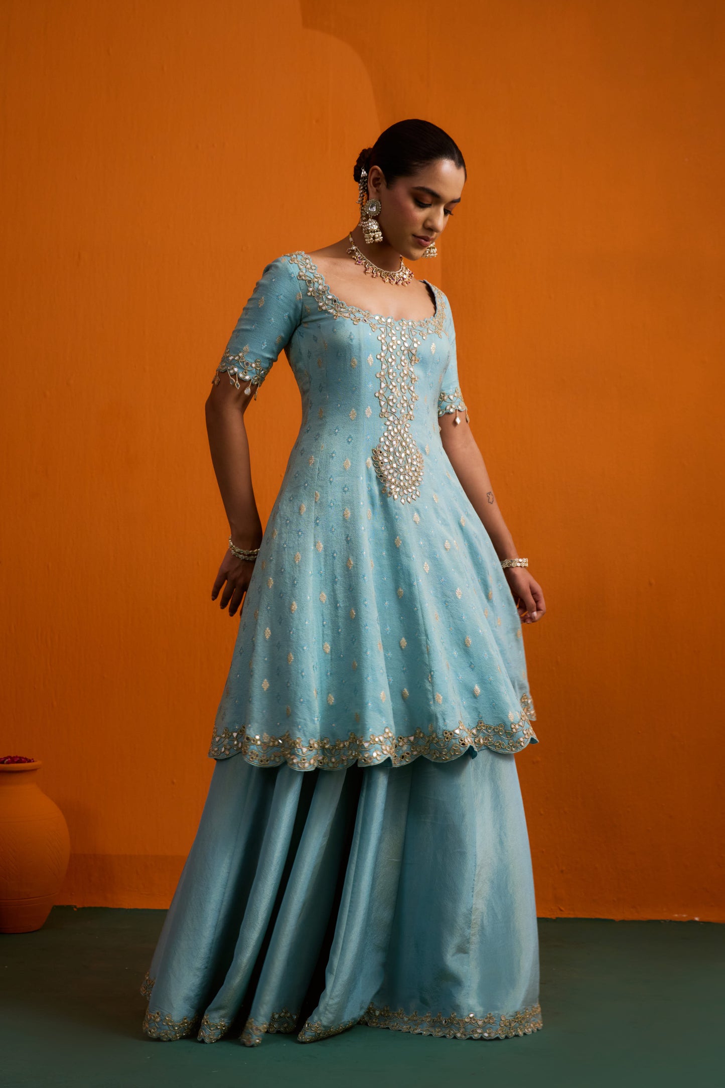 Naira Flared Kurta Set with Sharara