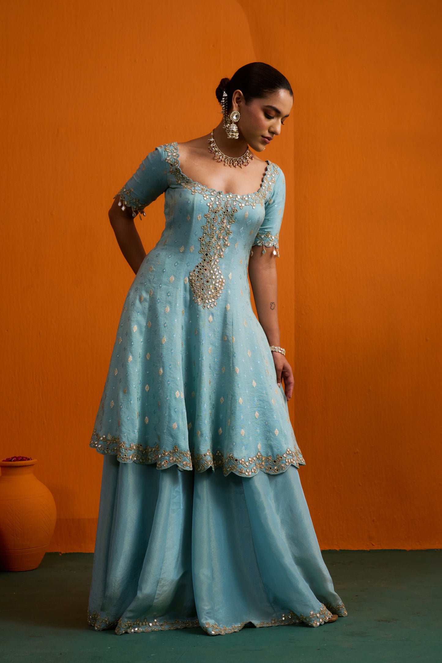 Naira Flared Kurta Set with Sharara