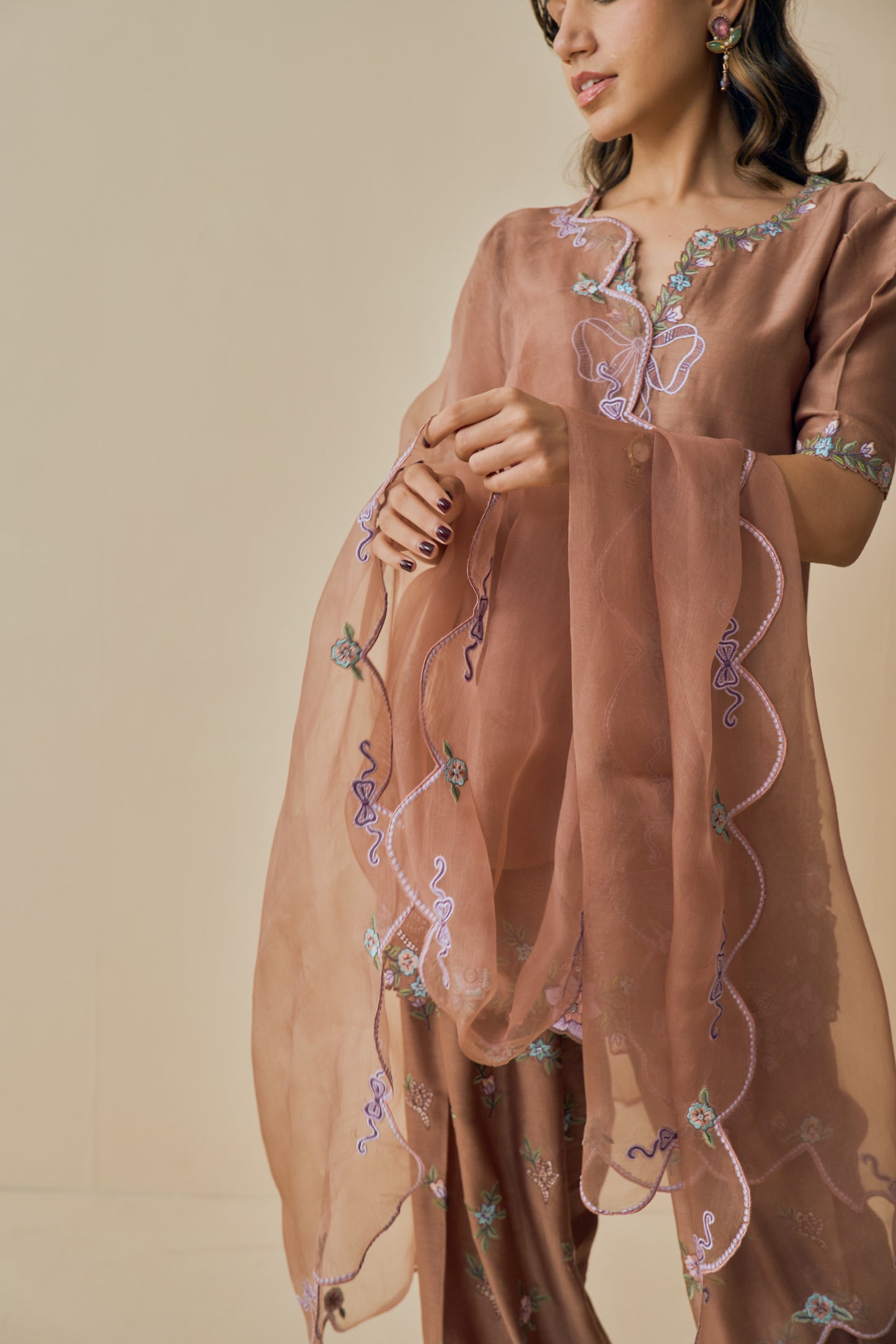 Kahwa Kurta Set with Farshi Salwar
