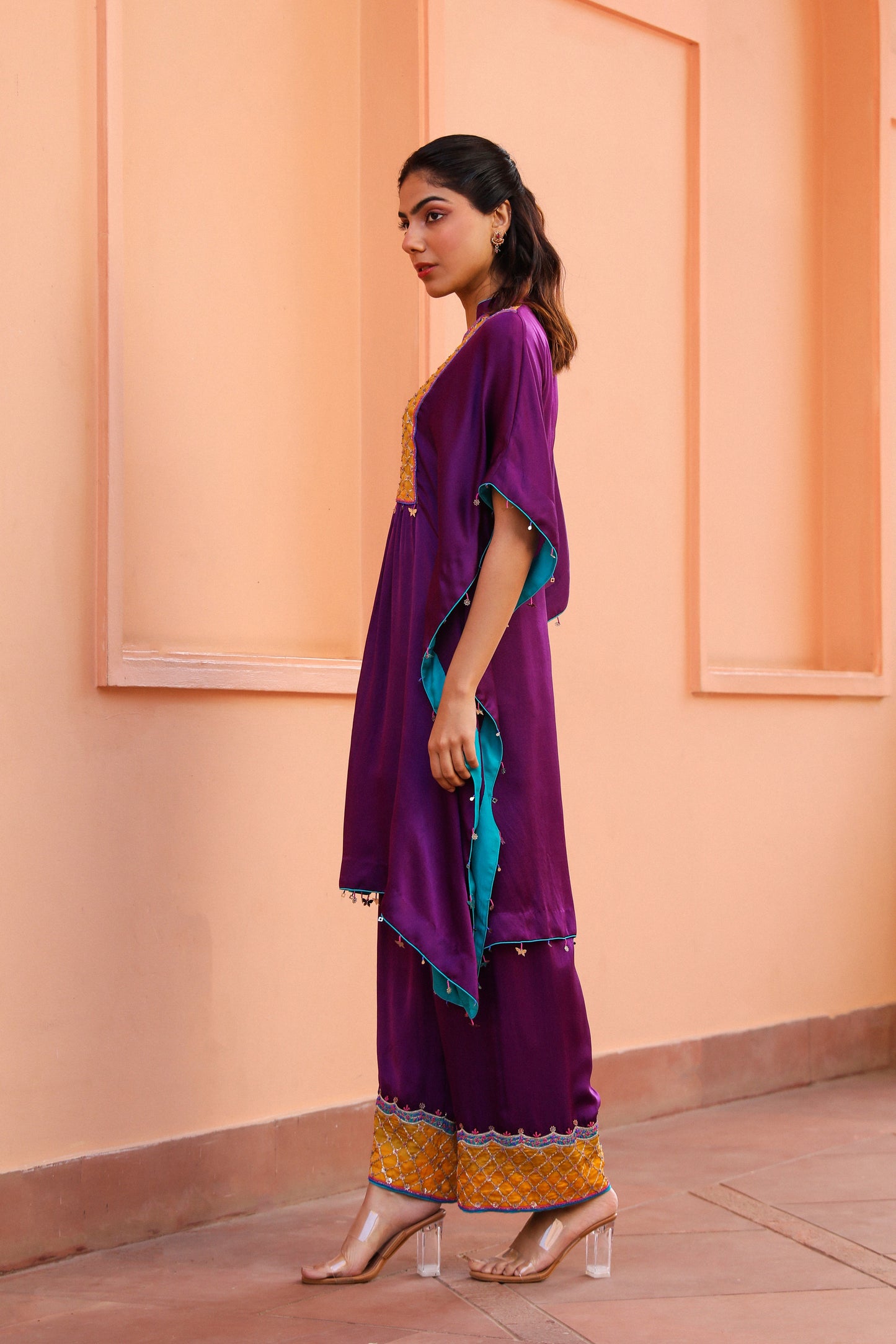 Aubergine Kaftan Set