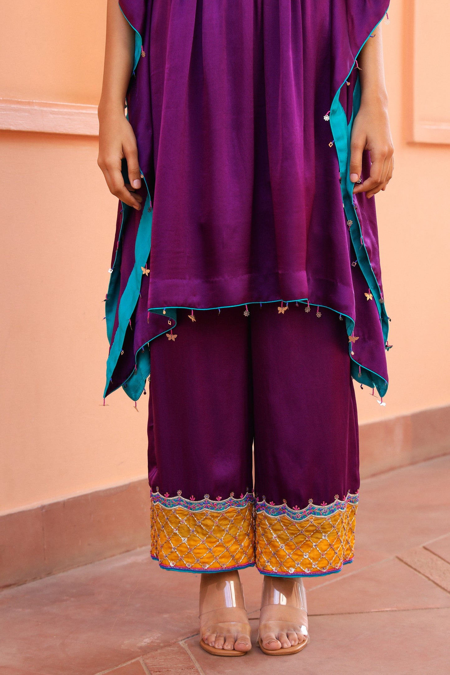 Aubergine Kaftan Set