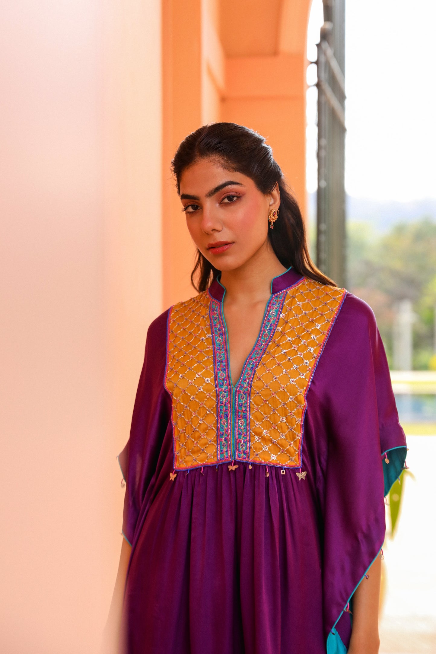 Aubergine Kaftan Set