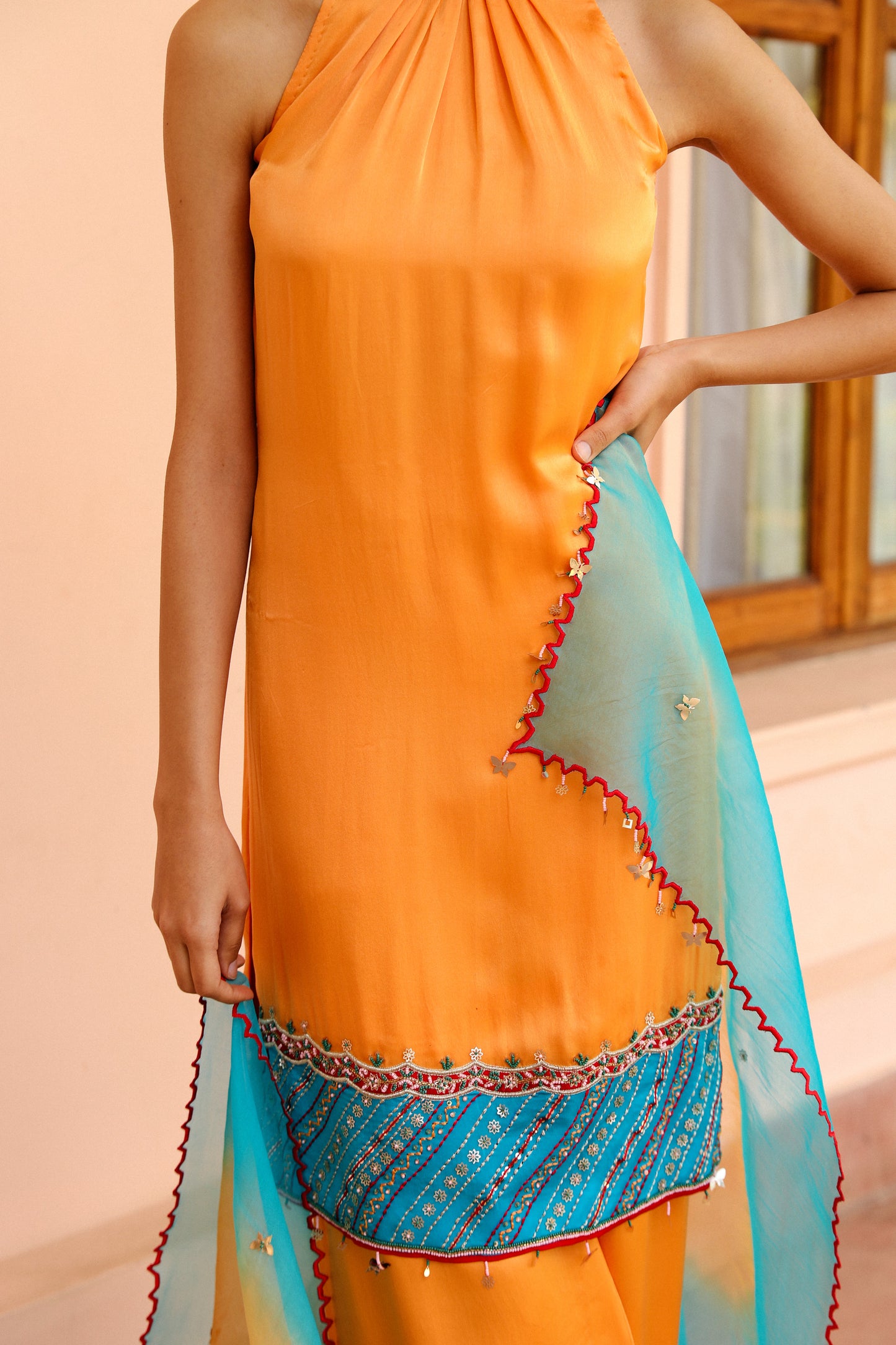 Tangerine Kurta Set