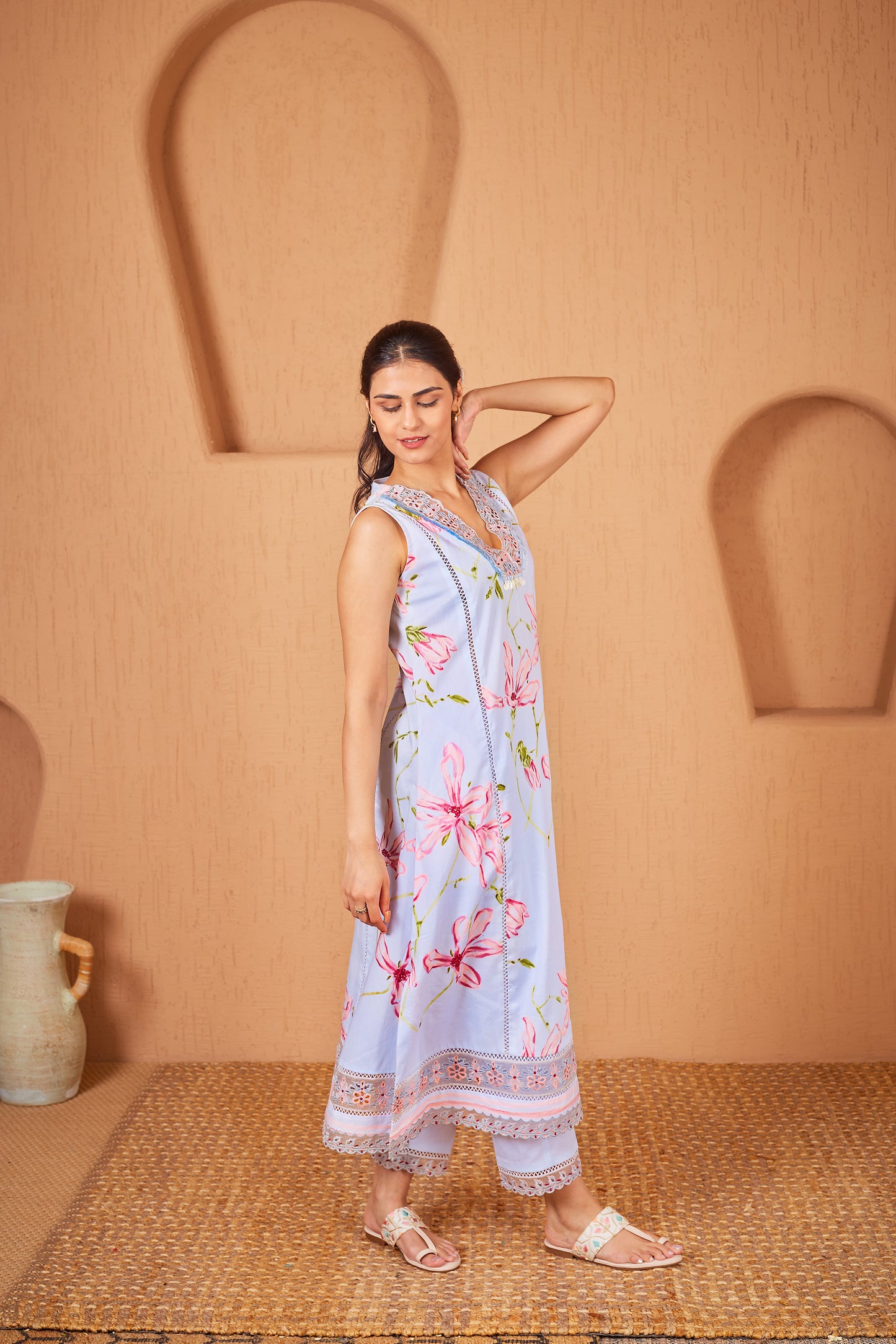 Bluebird A-Line Sleeveless Kurta Set