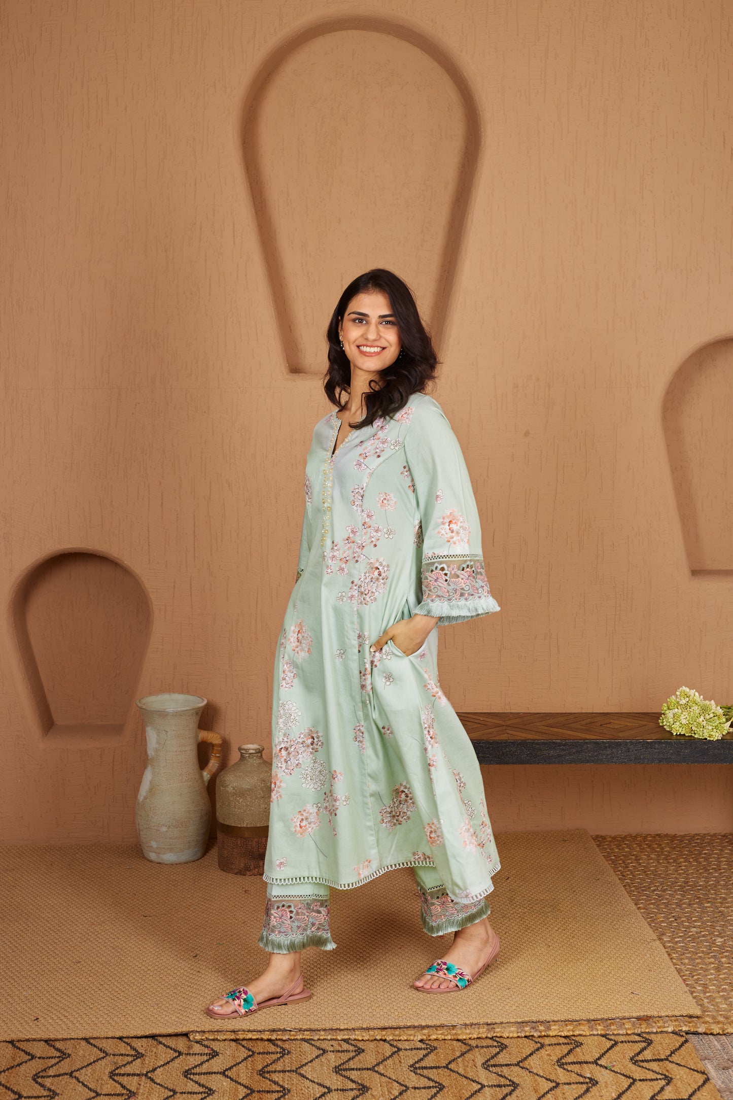 Lovebird A-Line Kurta Set