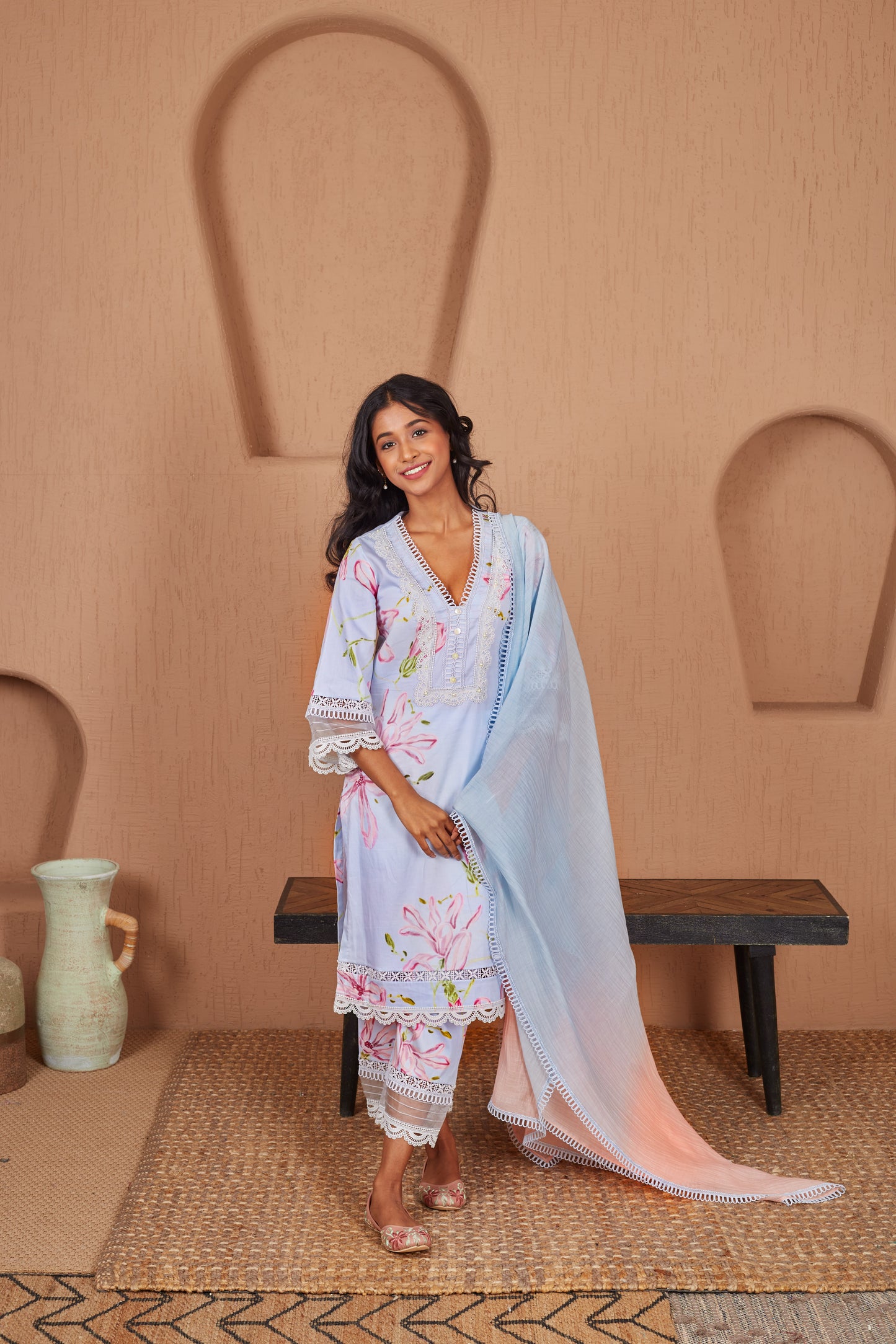 Bluebird Lace Kurta Set