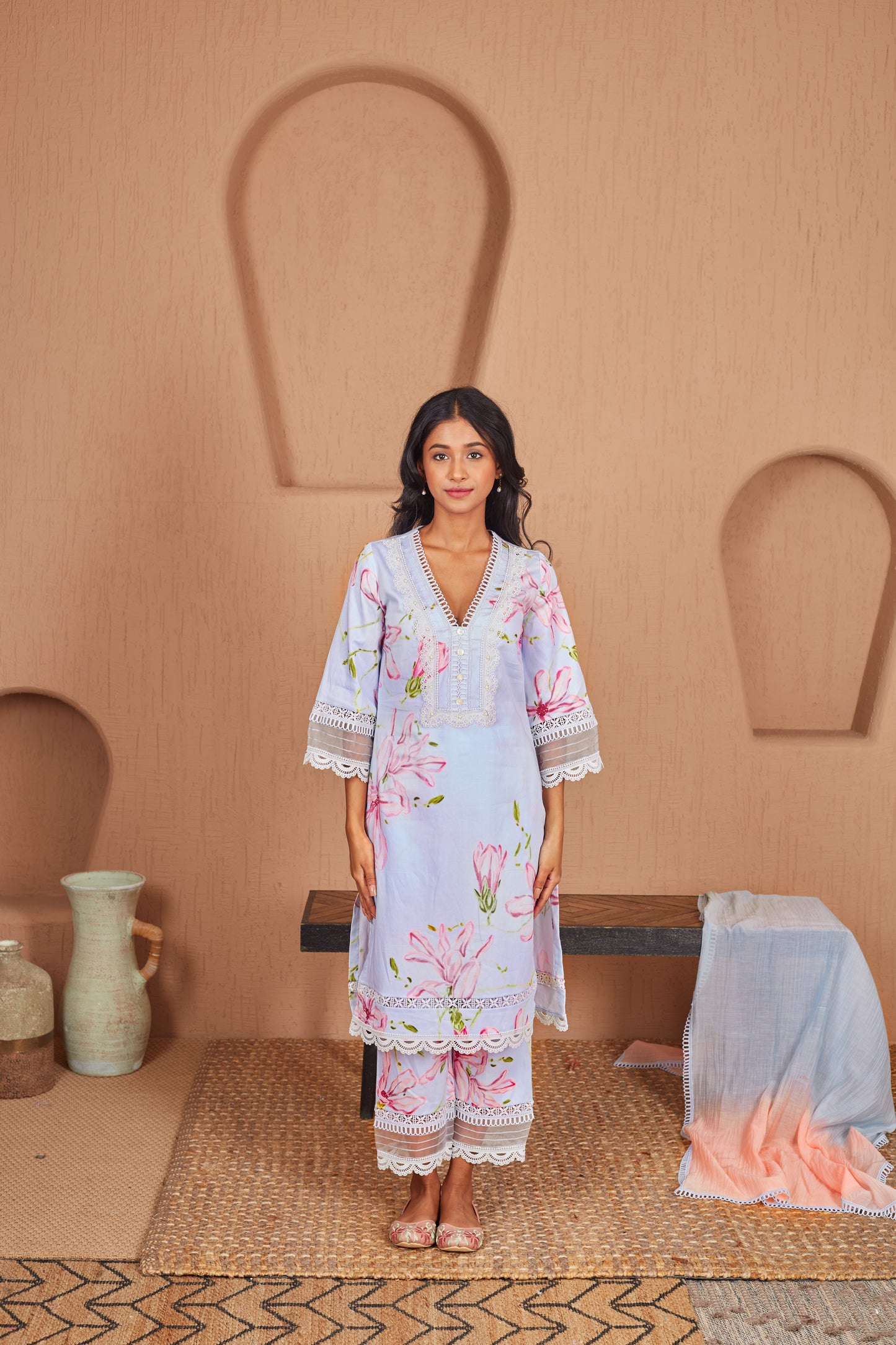 Bluebird Lace Kurta Set