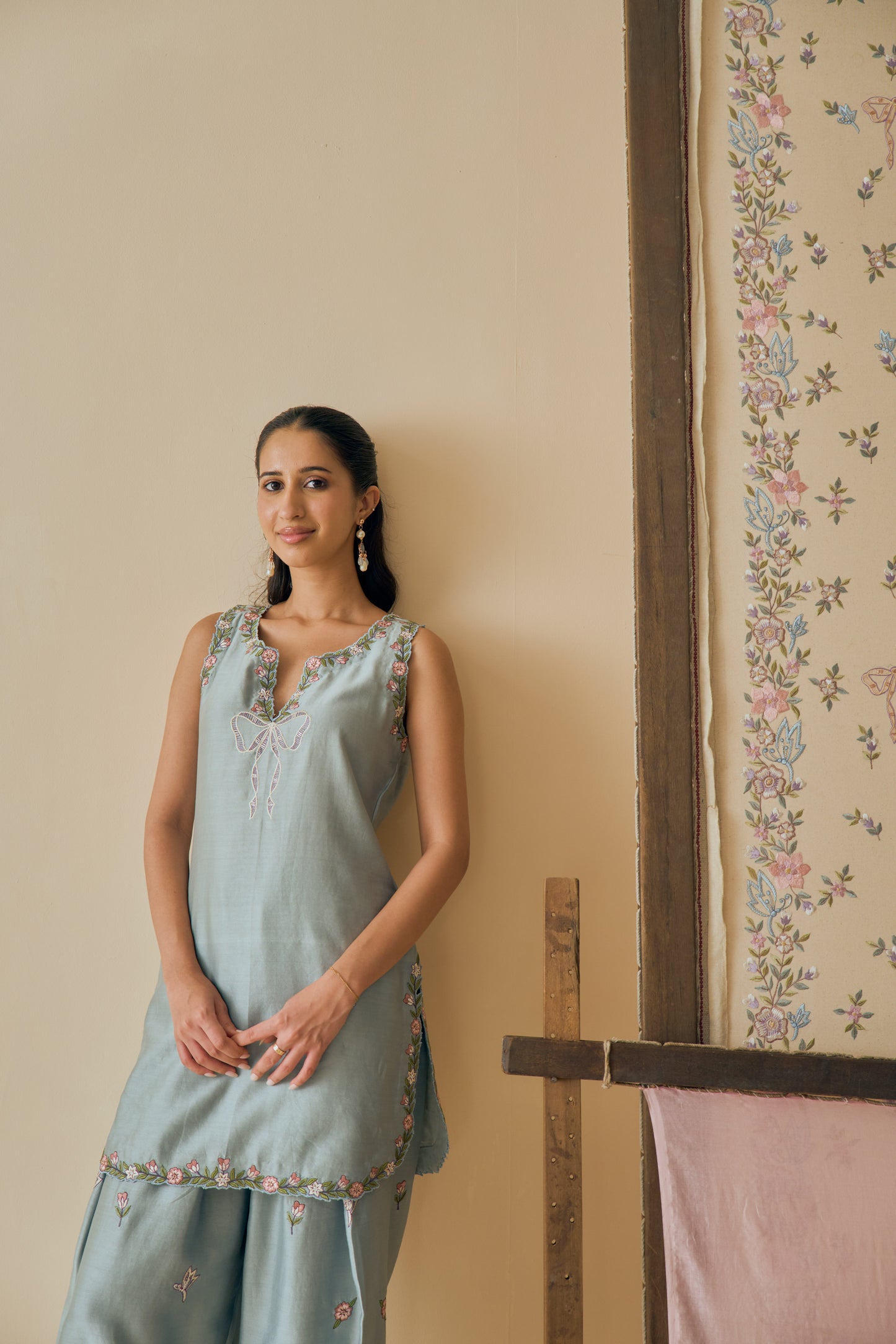Aasmani Kurta Set with Farshi Salwar