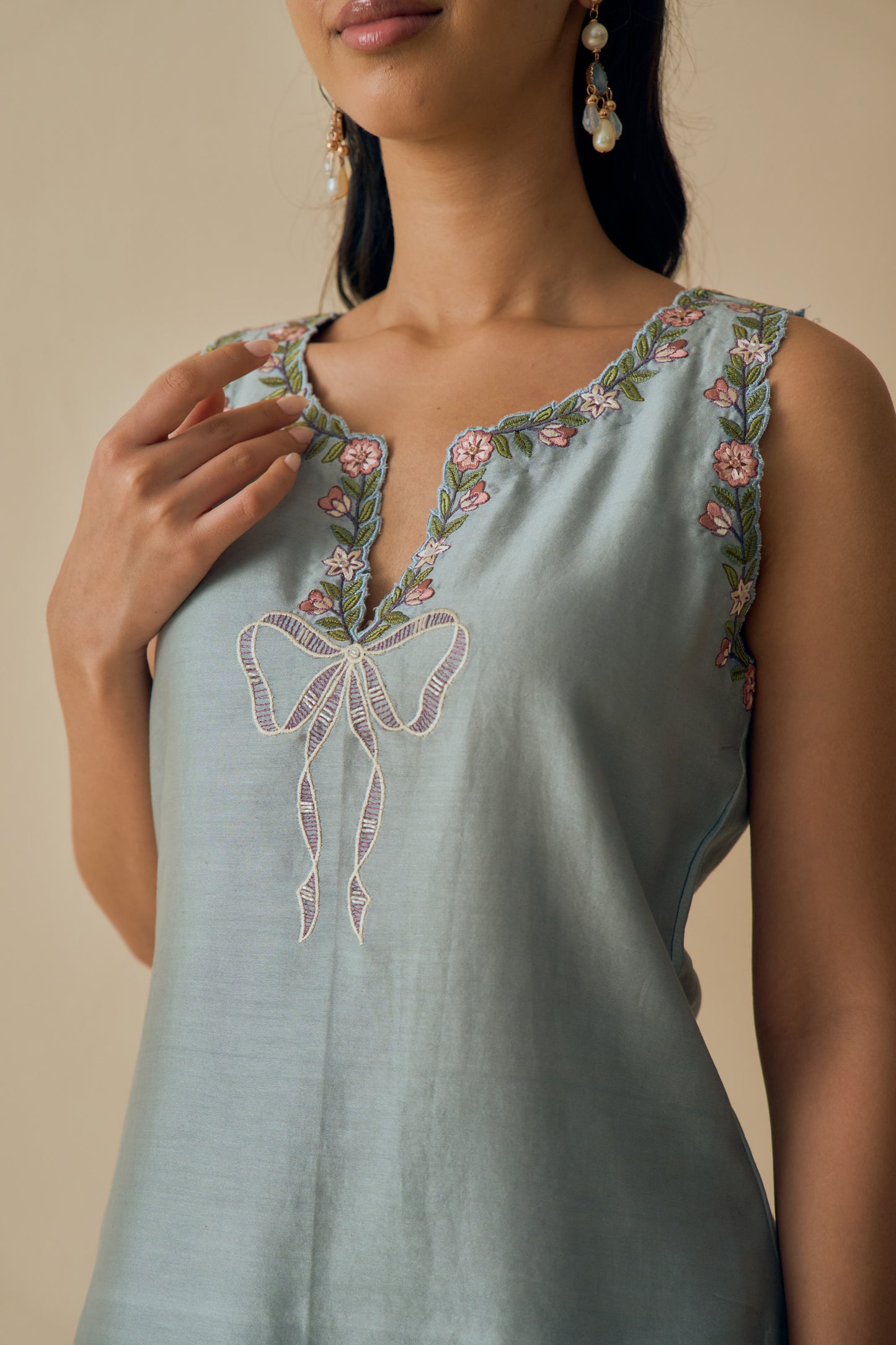 Aasmani Kurta Set with Farshi Salwar