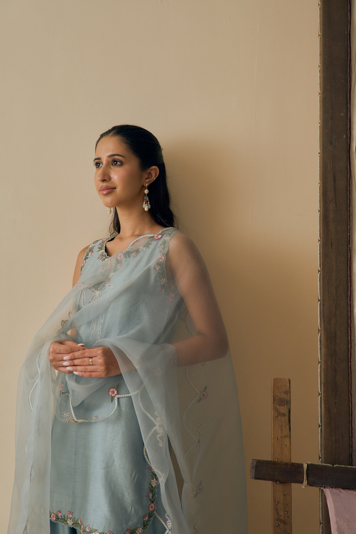 Aasmani Kurta Set with Farshi Salwar