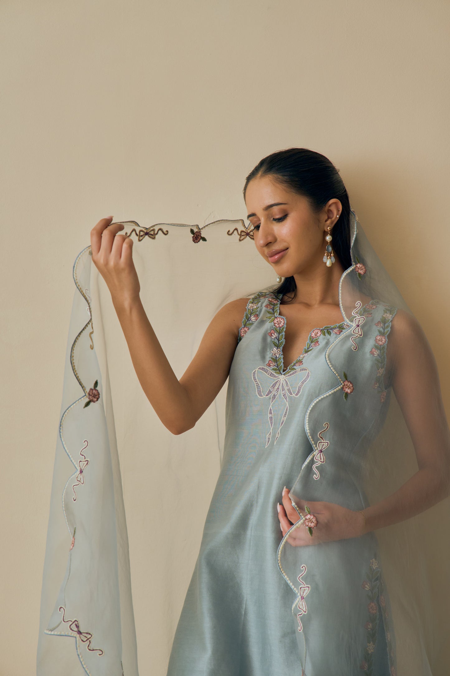 Aasmani Kurta Set with Farshi Salwar
