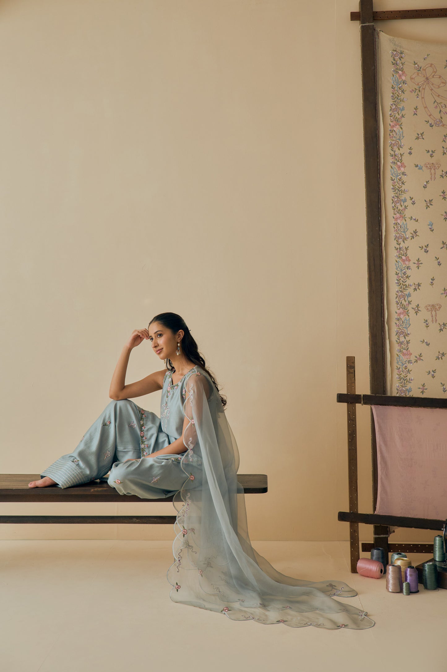 Aasmani Kurta Set with Farshi Salwar