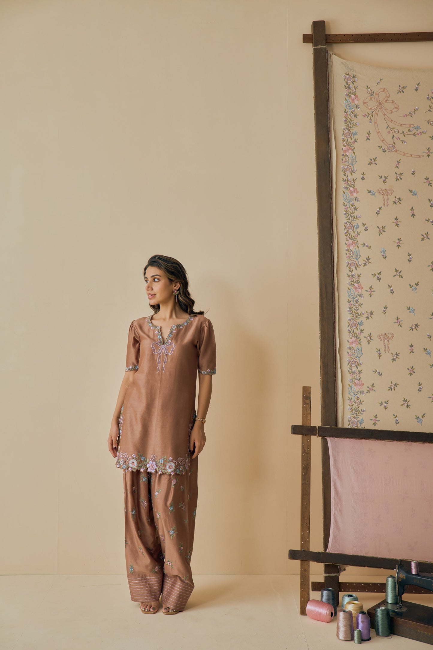 Kahwa Kurta Set with Farshi Salwar
