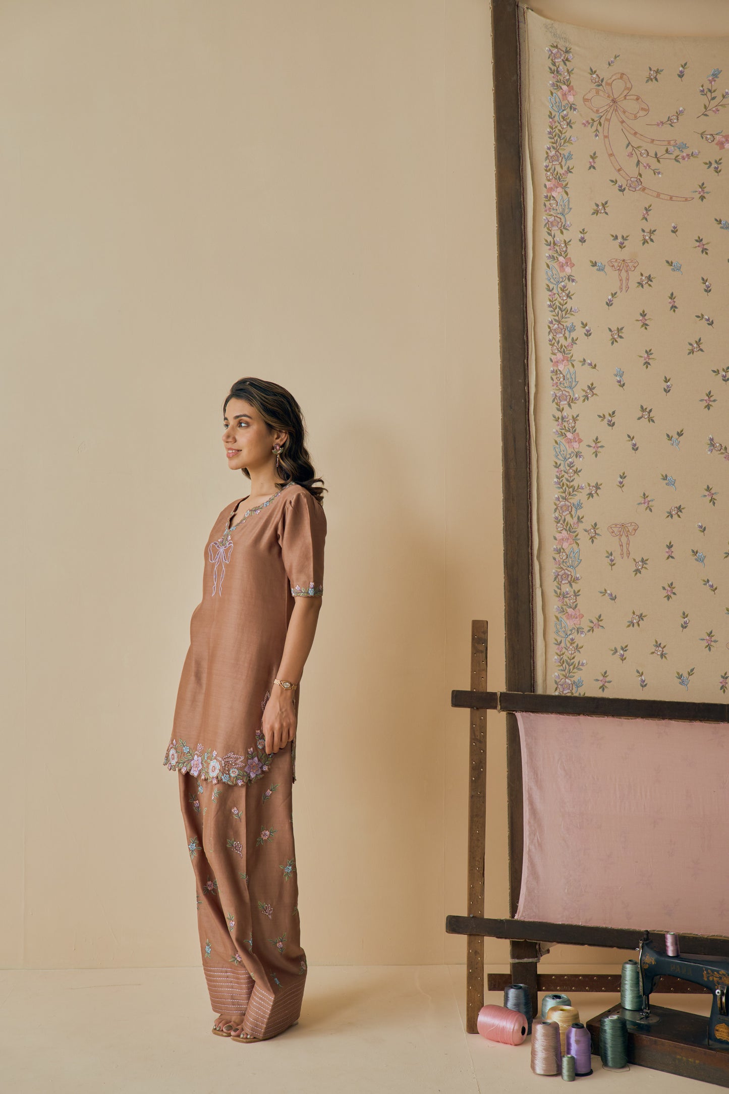 Kahwa Kurta Set with Farshi Salwar