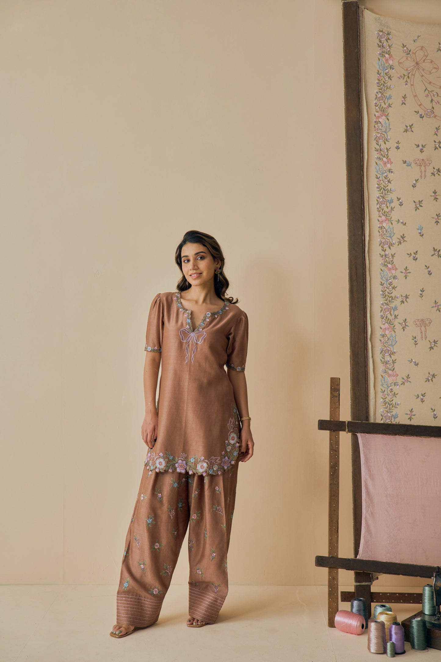 Kahwa Kurta Set with Farshi Salwar