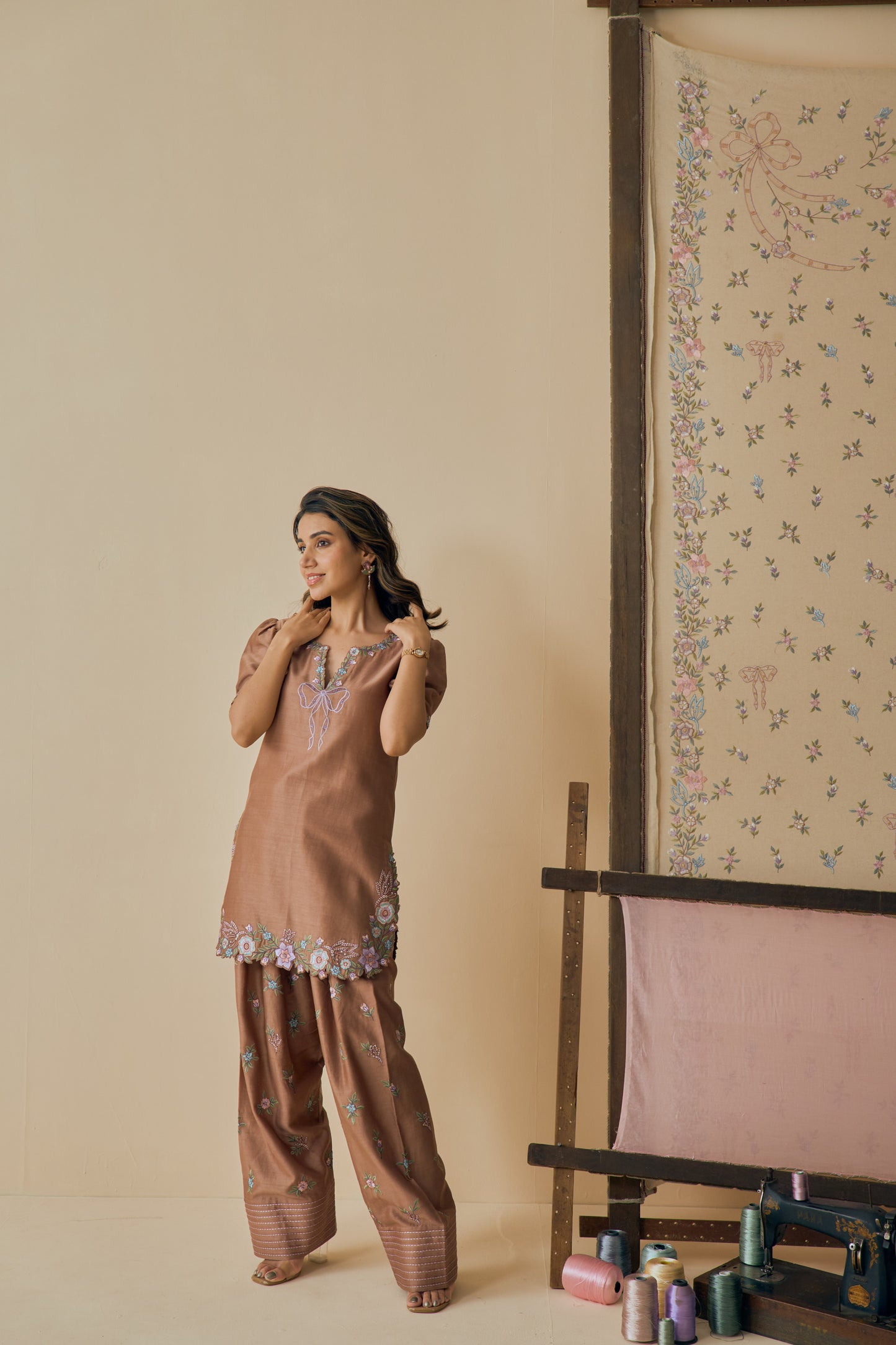 Kahwa Kurta Set with Farshi Salwar