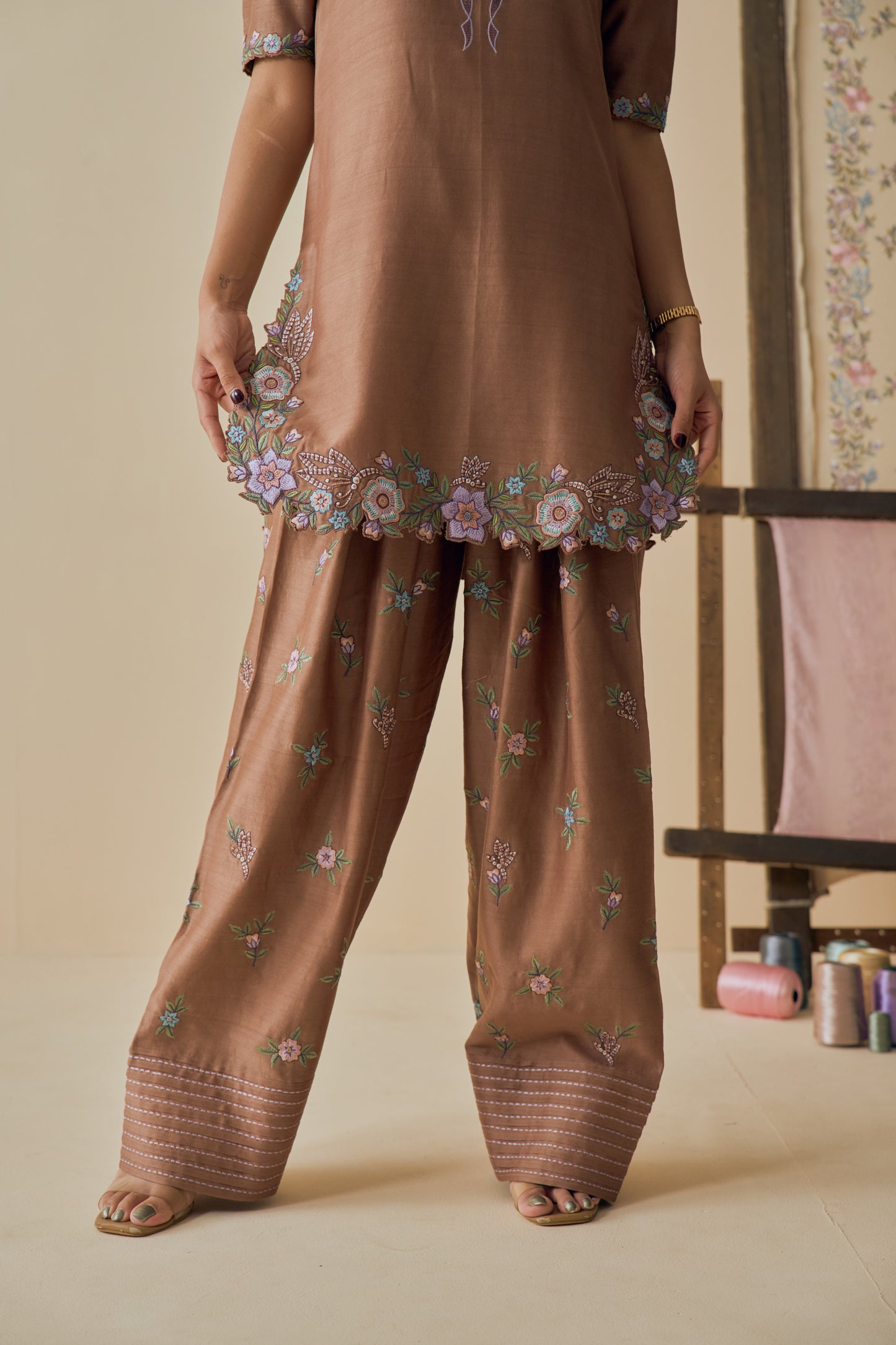 Kahwa Kurta Set with Farshi Salwar