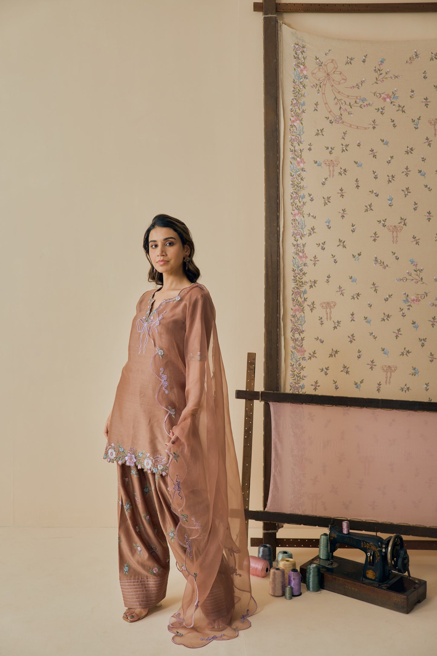 Kahwa Kurta Set with Farshi Salwar