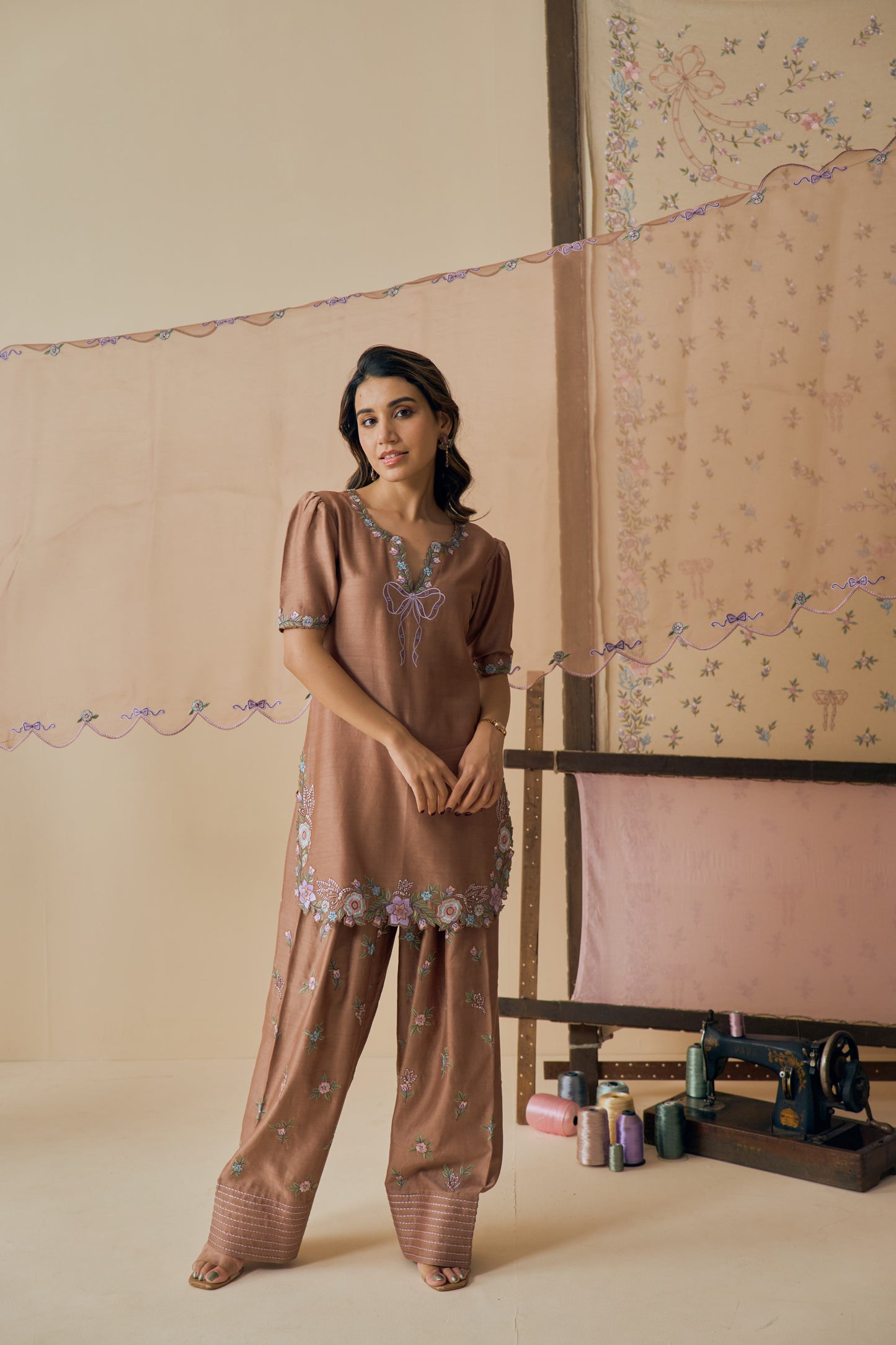 Kahwa Kurta Set with Farshi Salwar