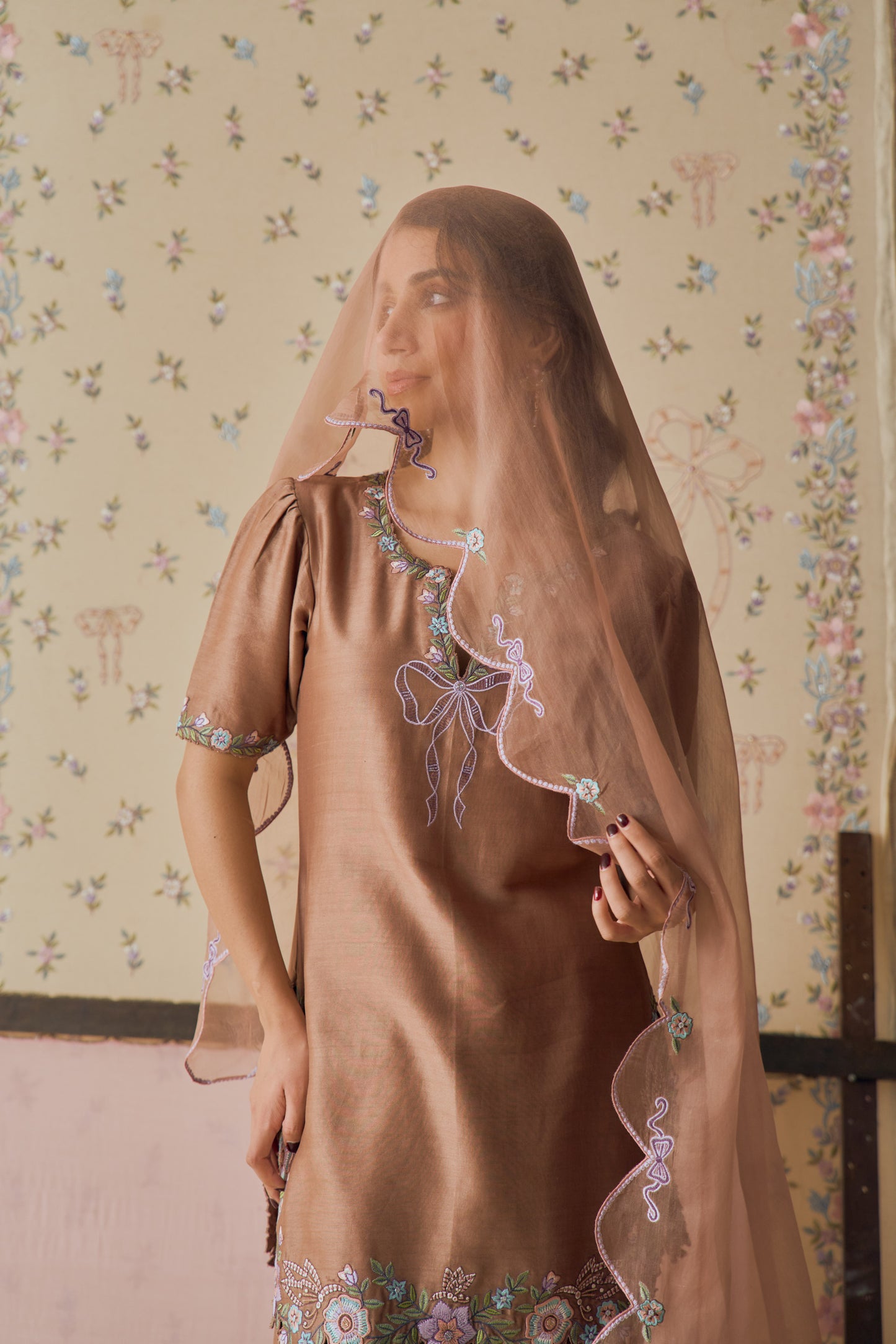 Kahwa Kurta Set with Farshi Salwar