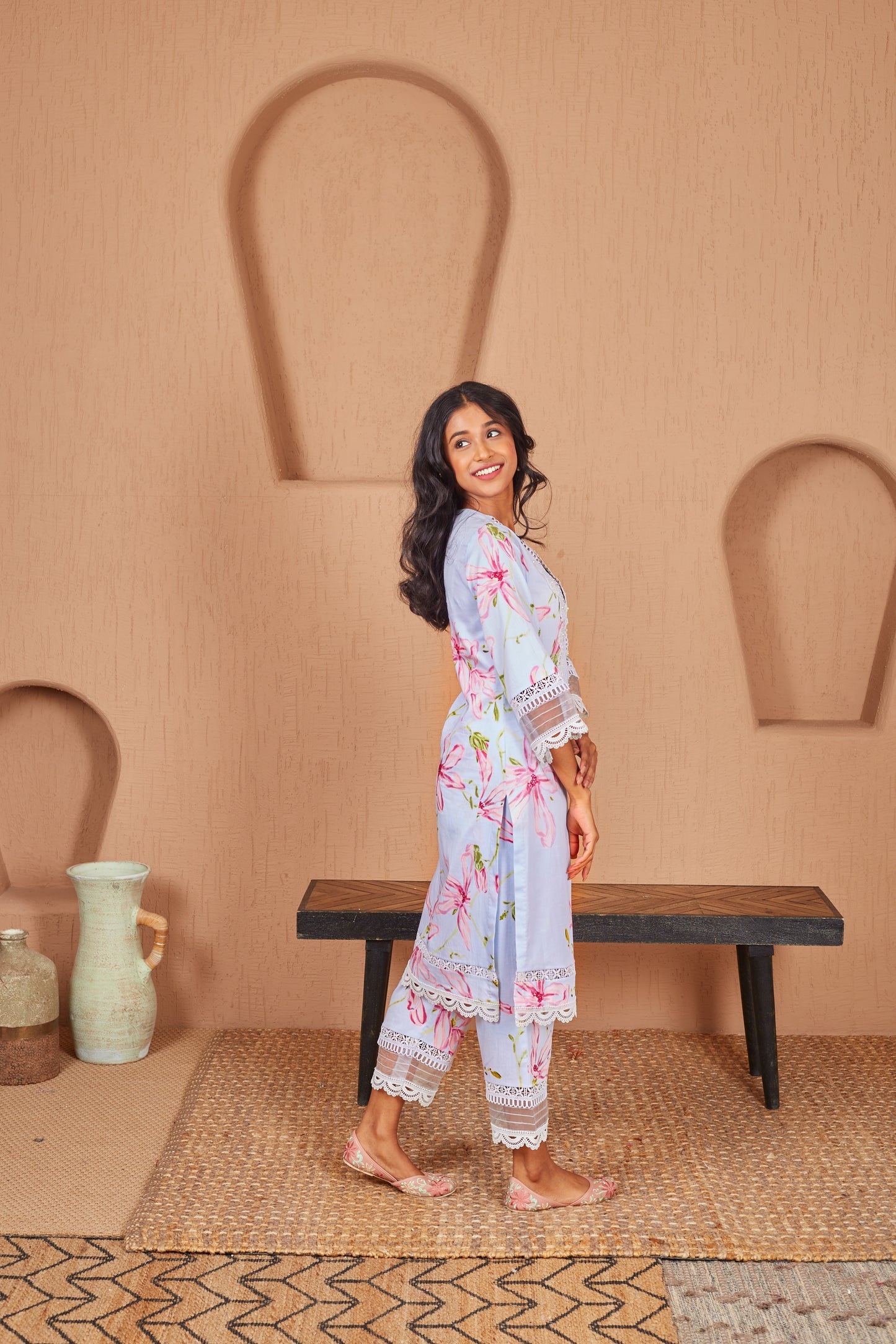 Bluebird Lace Kurta Set