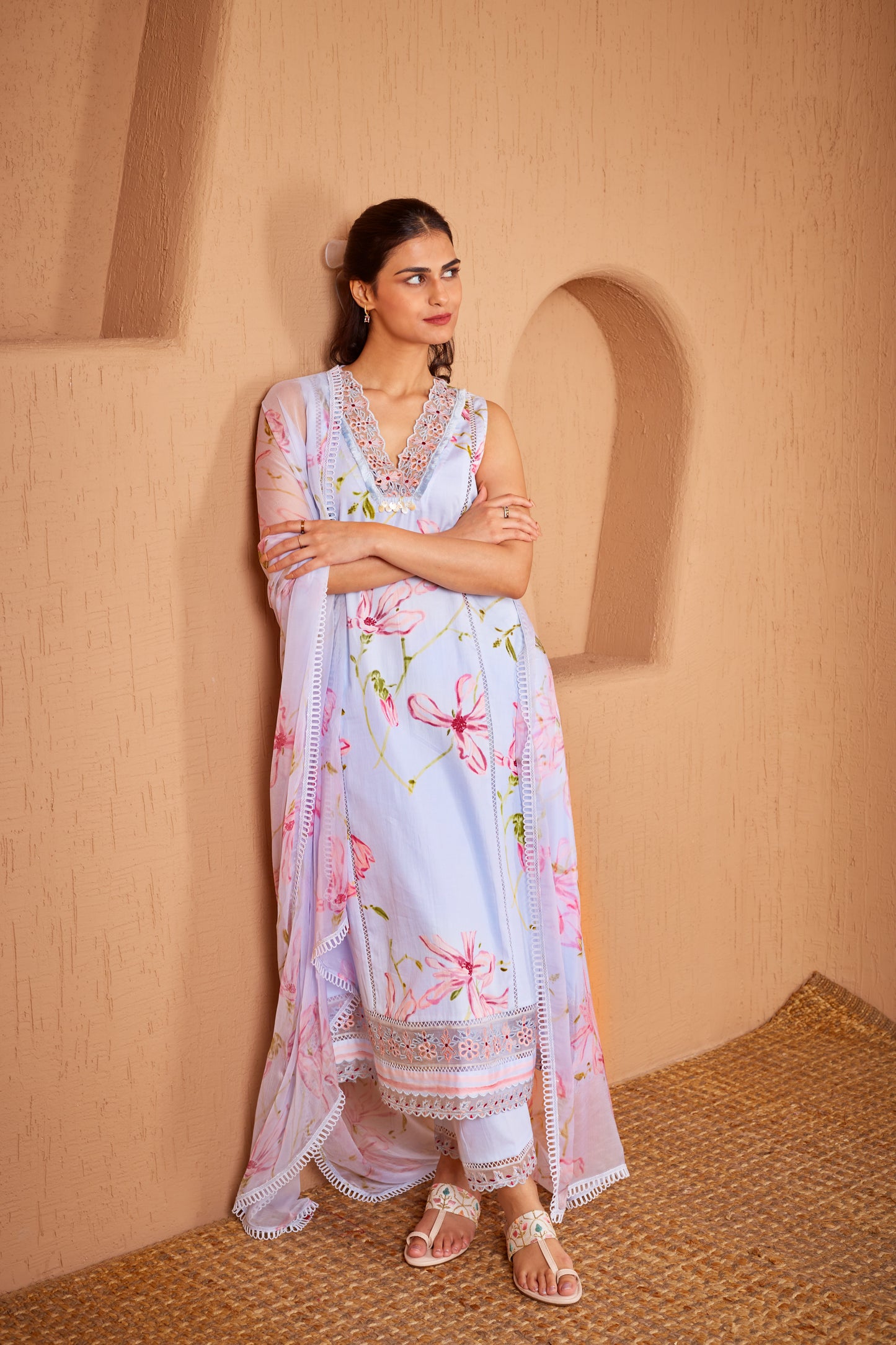 Bluebird A-Line Sleeveless Kurta Set